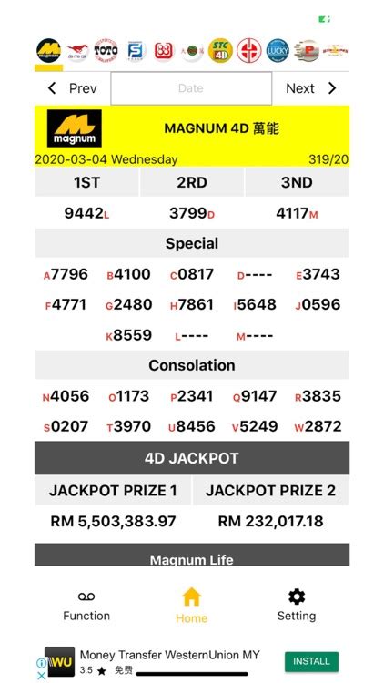 4d results history|magnum 4d past results.